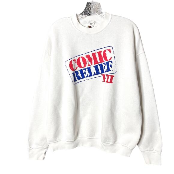 Vintage 1995 Comic Relief  HBO Special White Sweatshirt XL - Picture 1 of 8